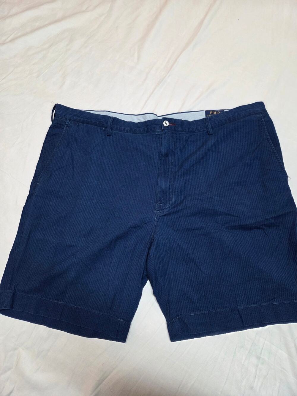 Ralph Lauren Navy Men's Flat Front Chino Shorts 46 b